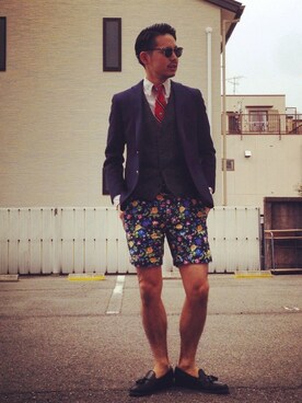 「ALDEN（オールデン）のAlden（ドレスシューズ、ブラック系）」を使った、ノブさん（メンズ・173cm）の春コーディネート