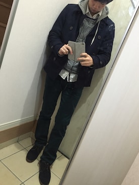 「緑パンツ」｜「アイテム（ジャケット/アウター）」を使った、けーすけさん（メンズ・178cm）の秋コーディネート