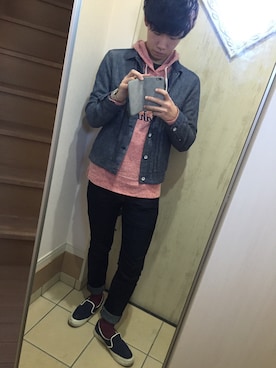 「プルオーバーパーカー」｜「アイテム（その他シューズ）」を使った、けーすけさん（メンズ・178cm）の秋コーディネート