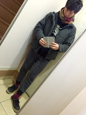 「HVC（エイチブイシー）のアイテム（ダウンジャケット/コート）」を使った、けーすけさん（メンズ・178cm）の冬コーディネート
