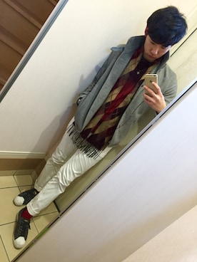 「アイテム（ステンカラーコート）」を使った、けーすけさん（メンズ・178cm・10代）の冬コーディネート