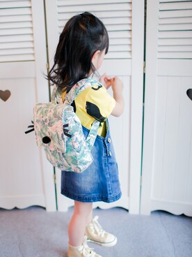 「GAP（ギャップ）のアイテム（バックパック/リュック）」を使った、Peggy_杯子さん（キッズ・90cm）の春コーディネート