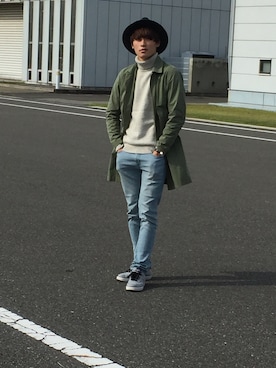 「UNIQLOコーデ」｜「アイテム（トレンチコート）」を使った、なおぺーさん（メンズ・177cm）の秋コーディネート