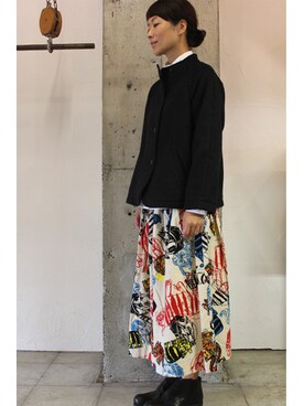 「TIGRE BROCANTE（ティグルブロカンテ）のアイテム（ノーカラージャケット）」を使った、SuKiMaさん（レディース・161cm）の秋コーディネート