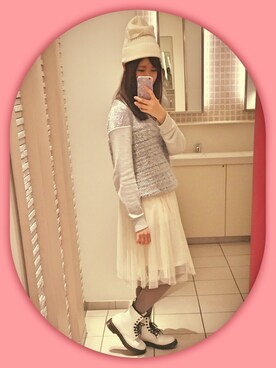 「アイテム（タイツ/ストッキング、ベージュ系）」を使った、りしゃこさん（レディース・155cm）の冬コーディネート