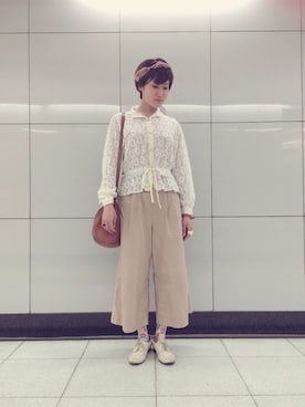 「花柄靴下」｜mikan＊さん（レディース・155cm）の夏コーディネート