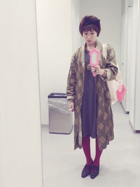 「アイテム（その他アウター、ゴールド系）」を使った、mikan＊さん（レディース・155cm）の秋コーディネート