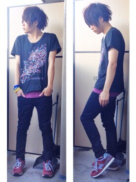 「［Champagne］」｜りょーたさん（メンズ・169cm）の春コーディネート