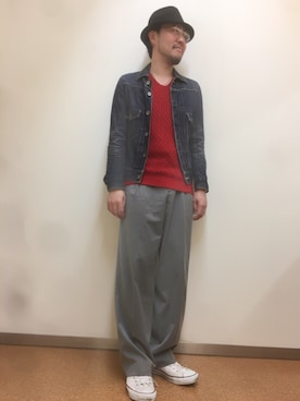 「MR.OLIVE（ミスターオリーブ）のアイテム」を使った、山崎永二さん（メンズ・168cm）の秋コーディネート