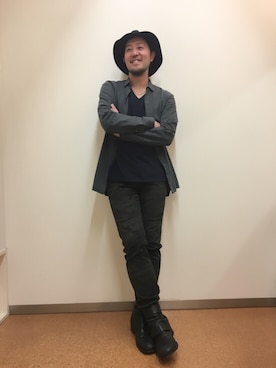 「REBERTAS（リベルタス）のアイテム」を使った、山崎永二さん（メンズ・168cm）の冬コーディネート