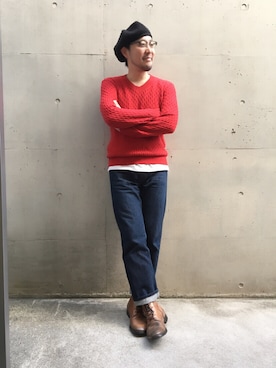 「MR.OLIVE（ミスターオリーブ）のアイテム」を使った、山崎永二さん（メンズ・168cm）の冬コーディネート