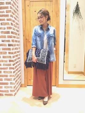 「テラコッタ」｜tomoko fukudaさん（レディース・160cm）の秋コーディネート