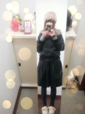 「アイテム（ピーコート）」を使った、かんた&よっぴさん（レディース・158cm・30代）の冬コーディネート