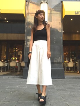 「streetsnap」｜「アイテム（その他シューズ）」を使った、Sheng-Ning Chengさん（レディース・160cm）の夏コーディネート