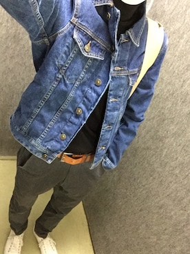 「UNIQLO（ユニクロ）のアイテム（ニット/セーター、ブラック系）」を使った、shinさん（メンズ・171cm）の秋コーディネート