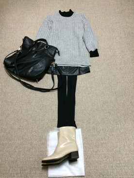 「PAPILLONNER（パピヨネ）のアイテム（その他アウター）」を使った、ばぼびさん（レディース・160cm）の春コーディネート
