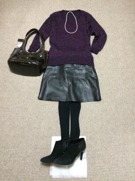 「PAPILLONNER（パピヨネ）のアイテム（ジャケット/アウター）」を使った、ばぼびさん（レディース・160cm）の冬コーディネート
