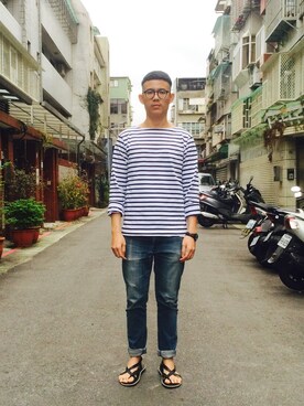 「GLASENSE（グラセンス）のアイテム」を使った、Sebastianさん（メンズ・175cm）の冬コーディネート