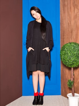 「TAIPEI」｜「アイテム（ノーカラージャケット）」を使った、êtreさん（レディース・165cm）の秋コーディネート