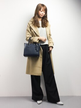 「NOLLEY’S（ノーリーズ）のアイテム（トレンチコート）」を使った、yukahinaさん（レディース・166cm）の春コーディネート
