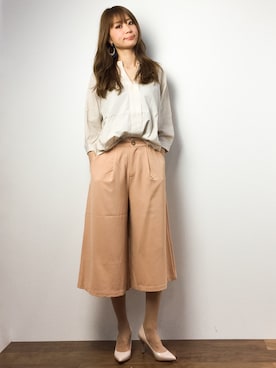 「Carlie e felice（カーリーエフェリーチェ）のアイテム（パンプス）」を使った、yukahinaさん（レディース・166cm）の春コーディネート