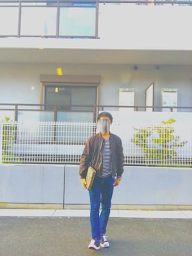 「SENSE OF PLACE by URBAN RESEARCH（センスオブプレイスバイアーバンリサーチ）のアイテム（MA-1）」を使った、とーーもさん（メンズ・175cm）の春コーディネート