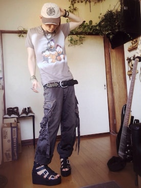 「Jeffrey Campbell（ジェフリーキャンベル）のアイテム（シューズ）」を使った、ユウキチさん（メンズ・172cm）の夏コーディネート