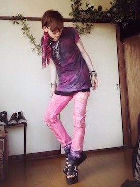 「Jeffrey Campbell（ジェフリーキャンベル）のアイテム（シューズ）」を使った、ユウキチさん（メンズ・172cm）の夏コーディネート