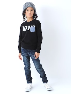 「アイテム（帽子）」を使った、GLAZOSさん（キッズ・130cm）の冬コーディネート