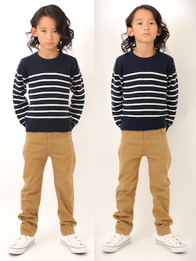 「アイテム（ニット/セーター）」を使った、GLAZOSさん（キッズ・130cm）の冬コーディネート