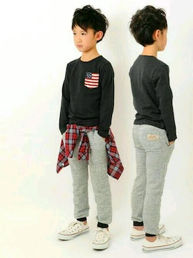 「アイテム（スウェット）」を使った、GLAZOSさん（キッズ・130cm）の冬コーディネート