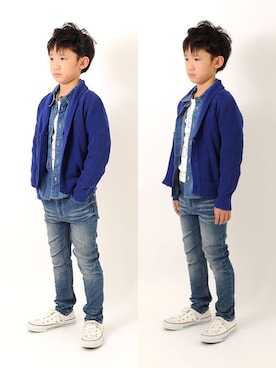 「アイテム（カーディガン/ボレロ）」を使った、GLAZOSさん（キッズ・130cm）の冬コーディネート