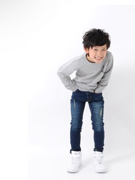 「アイテム（スウェット）」を使った、GLAZOSさん（キッズ・134cm）の春コーディネート