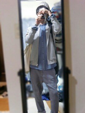 「HVC（エイチブイシー）のアイテム（ブルゾン）」を使った、kumさん（メンズ・175cm）の秋コーディネート