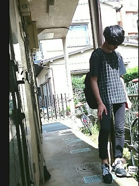 「UNITY（ユニティ）のアイテム」を使った、kumさん（メンズ・175cm）の夏コーディネート
