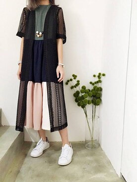 「LOVE BRUNCHのアイテム」を使った、モウトンMojai さん（レディース・163cm）の夏コーディネート
