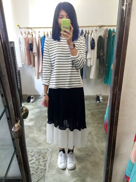 「LOVE BRUNCHのアイテム」を使った、モウトンMojai さん（レディース・163cm）の夏コーディネート
