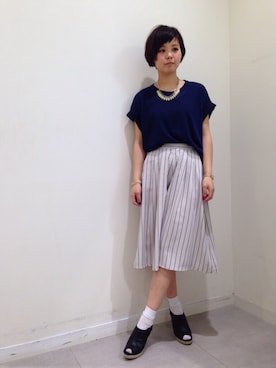 「ガウチョパンツ」｜あいさん（レディース・163cm）の春コーディネート