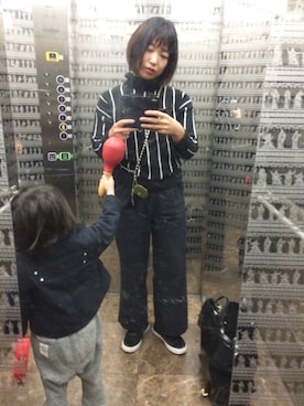 「ノーアクセサリー」｜森田文菜さん（レディース・163cm）の秋コーディネート