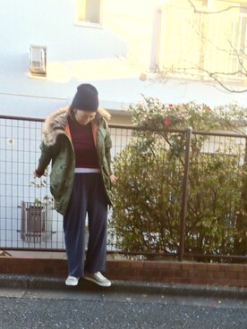 森田文菜さん(レディース・163cm)の冬コーディネート