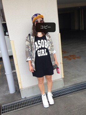 「dazzlin（ダズリン）の【goods】キャンバススニーカー（スニーカー、ホワイト系）」を使った、うにさん（レディース・156cm）の夏コーディネート