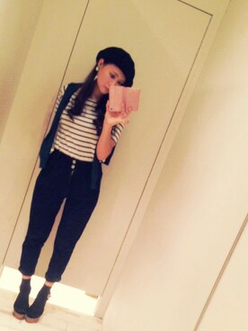 「SLY（スライ）のイヤリング
（イヤリング、ホワイト系）」を使った、うにさん（レディース・156cm）の夏コーディネート