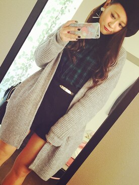 「SLY（スライ）のイヤリング
（イヤリング、ホワイト系）」を使った、うにさん（レディース・156cm）の秋コーディネート