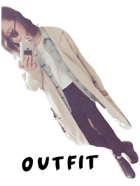 「RETRO GIRL（レトロガール）のアイテム（デニムジャケット、ブルー系）」を使った、うにさん（レディース・156cm）の冬コーディネート