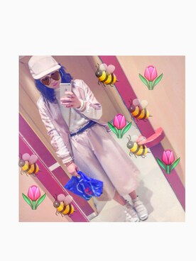 「？？？のアイテム（その他、ピンク系）」を使った、うにさん（レディース・156cm）の冬コーディネート
