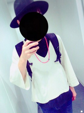 「GLOBAL WORK（グローバルワーク）のフェルトロングブリムハット/705078（ハット）」を使った、@Atsu@さん（メンズ・173cm）の夏コーディネート