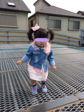 「1歳児」｜「アイテム（ジャケット/アウター）」を使った、KAE&MOAさん（キッズ・80cm）の春コーディネート