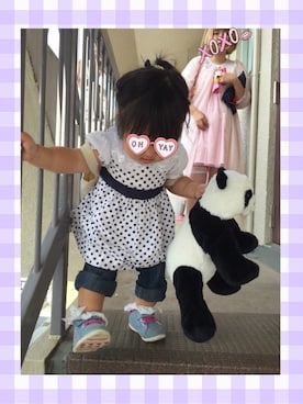 「1歳児」｜「アイテム（ジャケット/アウター）」を使った、KAE&MOAさん（レディース・175cm）の春コーディネート