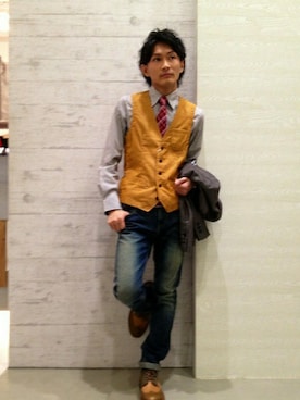 「KATHARINE HAMNETT LONDON （キャサリンハムネットロンドン）のアイテム（ネクタイ）」を使った、naoki kimuraさん（メンズ・171cm）の夏コーディネート