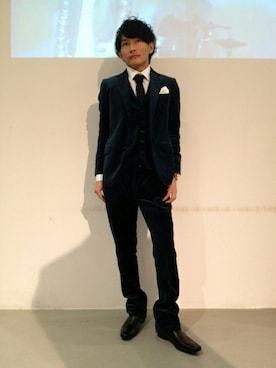 「HAMNETT（ハムネット）のアイテム（フォーマルスーツ/小物）」を使った、naoki kimuraさん（メンズ・171cm）の冬コーディネート